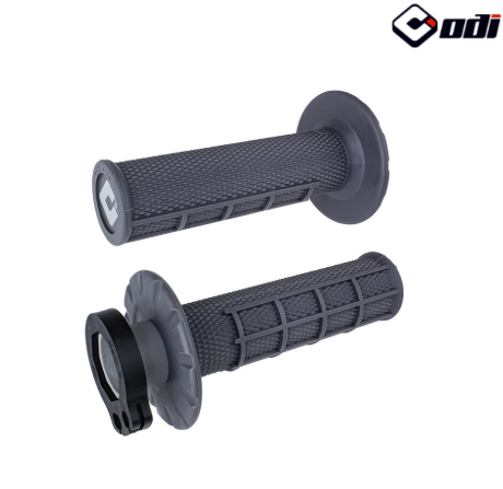 POIGNÉES ODI EMIG V2 LOCK-ON SEMI-GAUFRÉ MX LONGUEUR 125MM GRIS / ROH36HWH