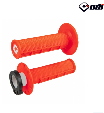 POIGNÉES ODI EMIG V2 LOCK-ON SEMI-GAUFRÉ MX LONGUEUR 125MM ORANGE / ROH36HWO