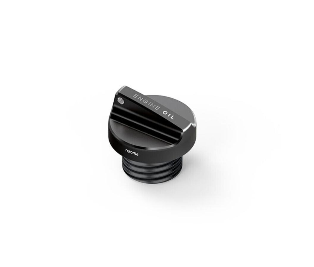 BOUCHON REMPLISSAGE D'HUILE RIZOMA EN ALUMINIUM NOIR M20X2,5 POUR DUCATI-HONDA-KAWASAKI-YAMAHA/ RRTP123B
