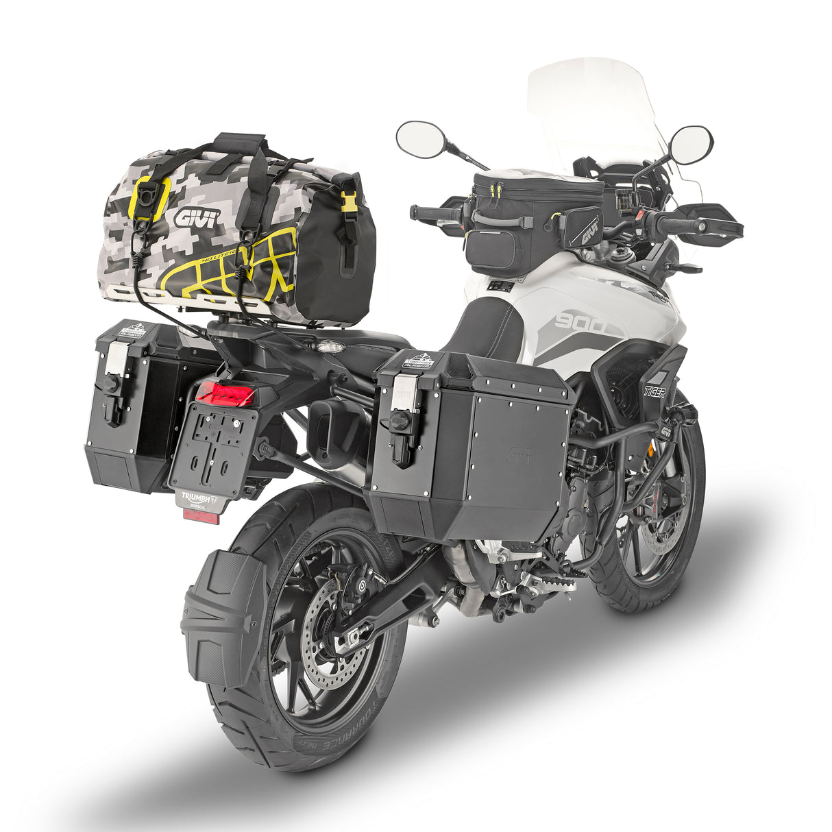 SAC DE SELLE ÉTANCHE GIVI EASY-T 40 LITRES CAMOUFLAGE GRIS ET JAUNE / RGEA115CM