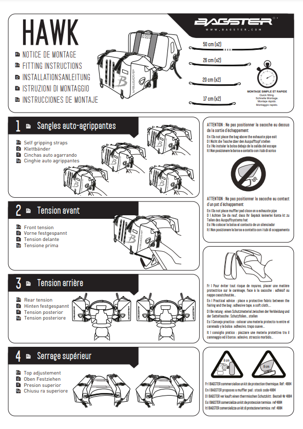 SACOCHES CAVALIERES ETANCHES BAGSTER HAWK / RBXSC090