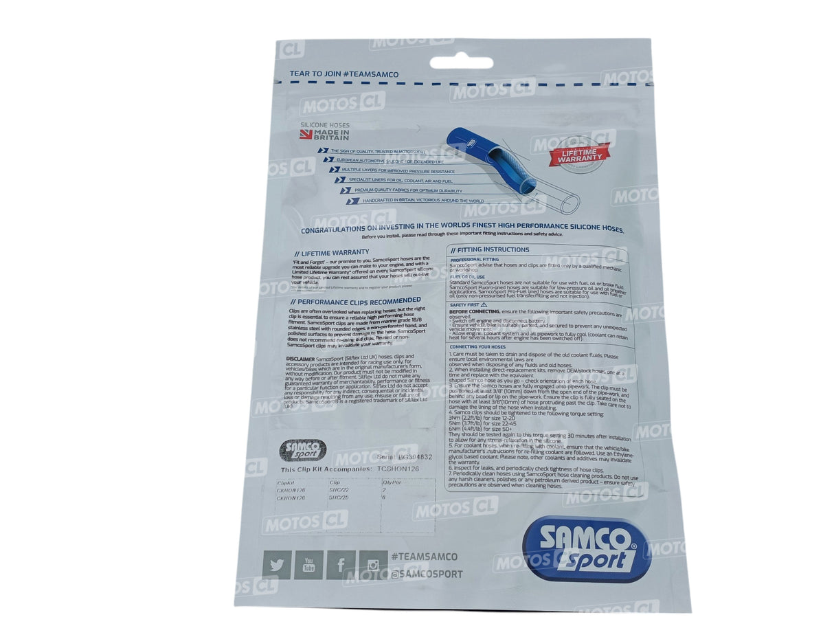 KIT COLLIERS POUR DURITES DE RADIATEUR SAMCO SPORT CRF250R 2022 À 2026-CRF250R WE 2025 À 2026-CRF250RX ENDURO 2022 À 2026 HONDA / RSCK HON-126