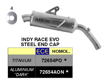 SILENCIEUX ARROW INDY RACE EVO TITANE EMBOUT INOX HOMOLOGUÉ VOGE VALICO 900 DSX 2024 / RA72654PO