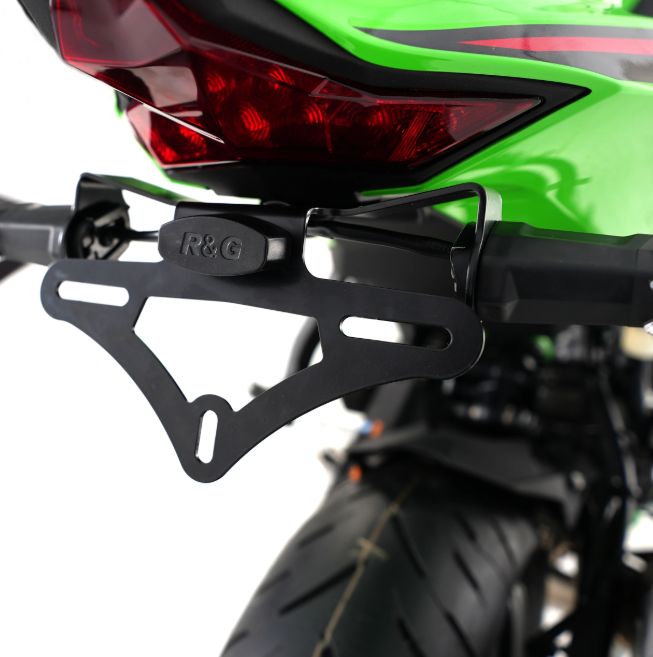 SUPPORT DE PLAQUE KAWASAKI ZX4R ZX4RR 2023 À 2025 R&G RACING / RRLP0371BK