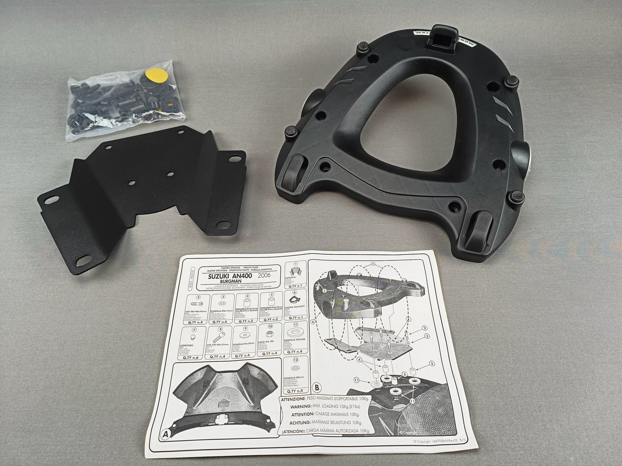 SUPPORT TOP CASE GIVI MONOKEY BURGMAN400 2006 À 2016 SUZUKI / RGE531