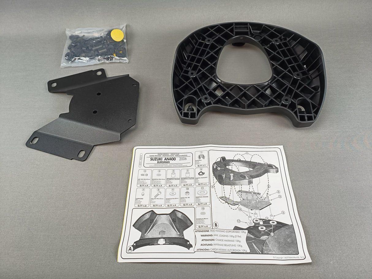 SUPPORT TOP CASE GIVI MONOKEY BURGMAN400 2006 À 2016 SUZUKI / RGE531