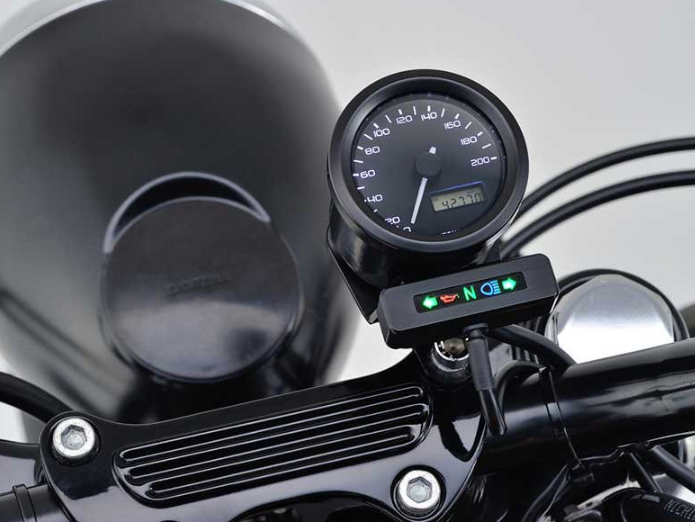 COMPTEUR DE VITESSE VÉLONA Ø60MM A LED BLANC 200KMH CUVELAGE NOIR DAYTONA / 86863