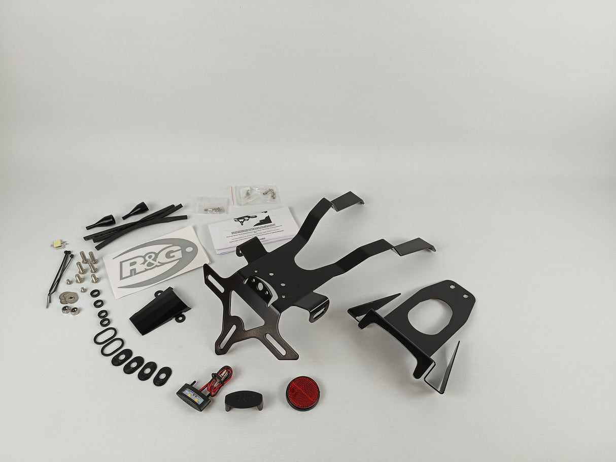 SUPPORT DE PLAQUE HONDA CB125R NÉO SPORT CAFÉ 2018 À 2024 ET CB300R NÉO SPORT CAFÉ 2018 À 2024 + 2024 R&G RACING / RRLP0252BK