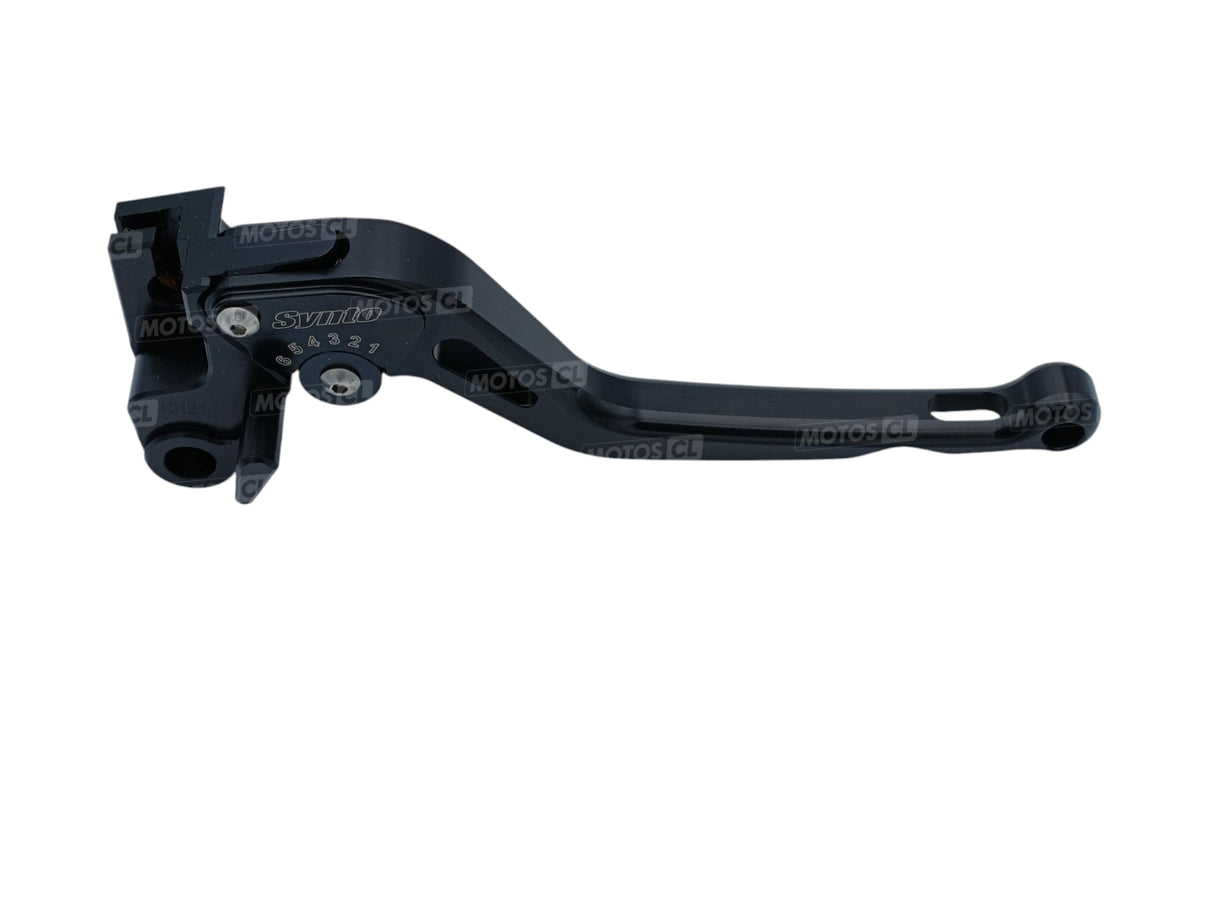 LEVIER D'EMBRAYAGE SYNTO ABM (KH31) EN ALUMINIUM USINÉ CNC LONG NOIR RÉGLABLE HOMOLOGUÉ KAWASAKI / RA101030-H15-V12