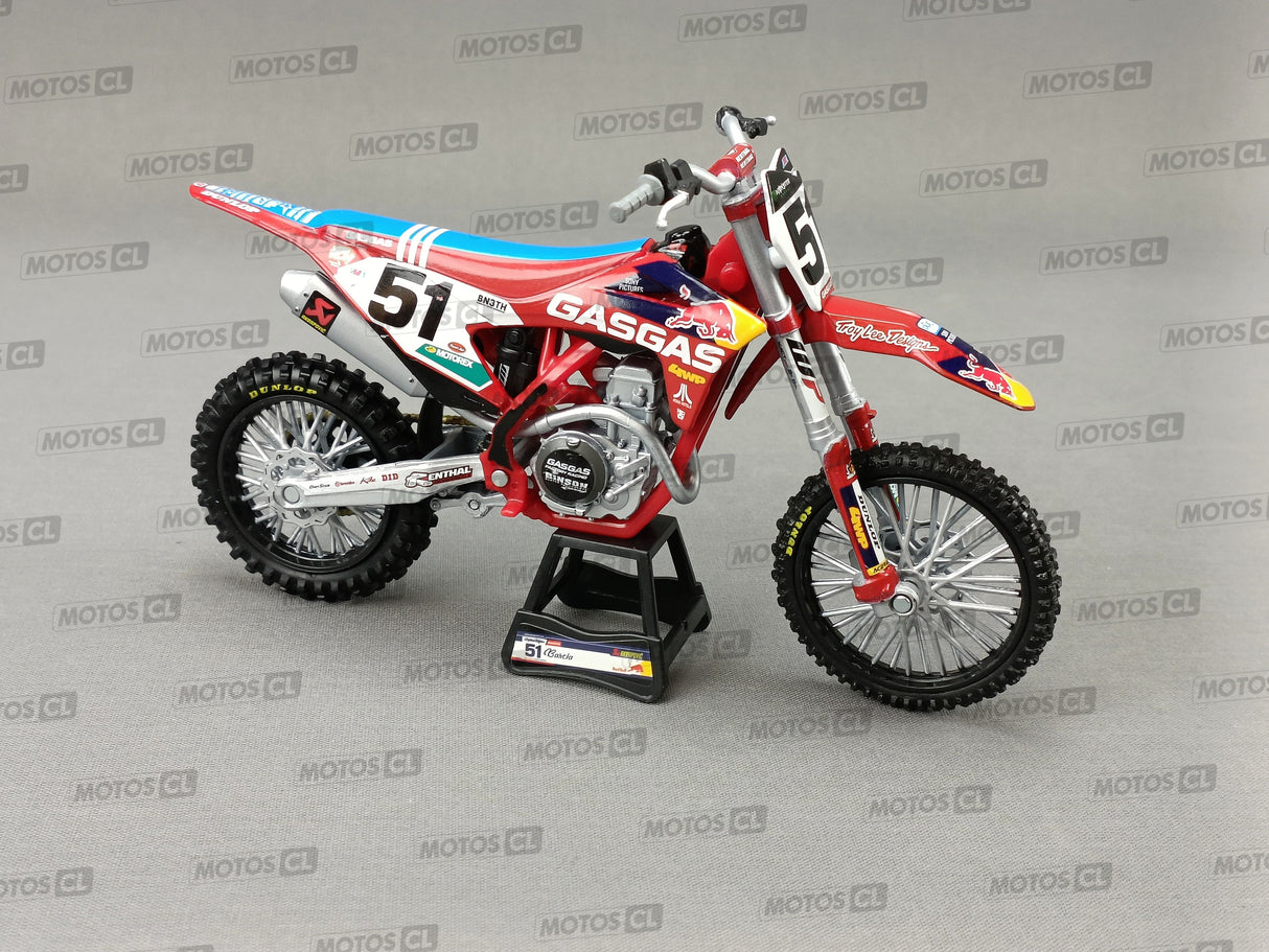 MINIATURE MOTOCROSS GASGAS MC450F N°51 JUSTIN BARCIA 1/12ÈME / RN085-58303