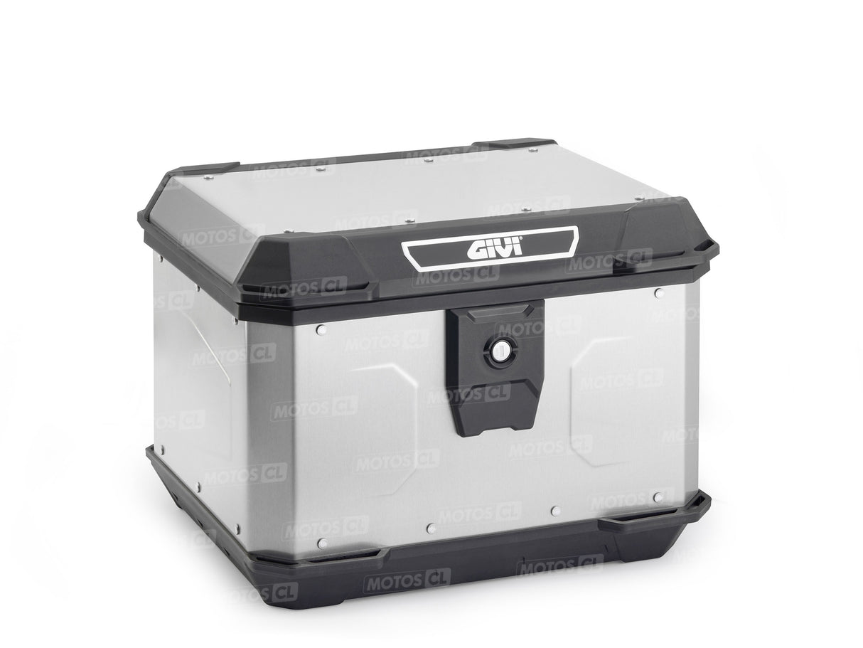 TOP CASE GIVI ALPINA 44 LITRES EN ALUMINIUM NATUREL AVEC SYSTÈME DE FERMETURE CRABLOCK ET PLATINE UNIVERSELLE MONOLOCK / RGALP44A