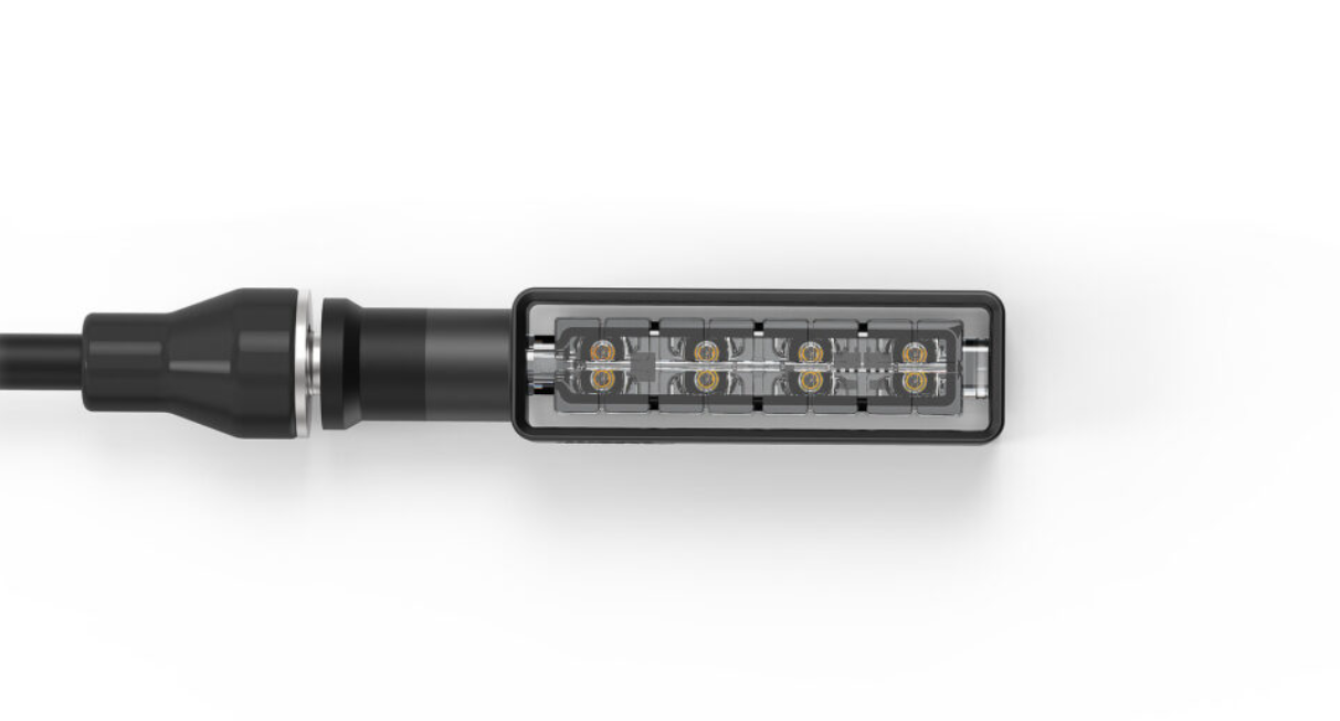 PAIRE DE CLIGNOTANTS LEDS SÉQUENTIELS RIZOMA LAYER HOMOLOGUÉS ANODISÉS NOIR / RRTS140B