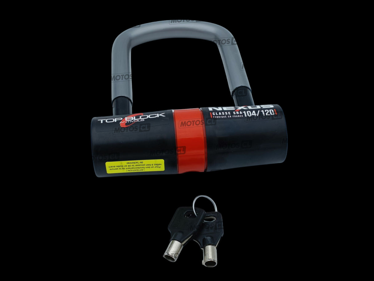 ANTIVOL U NEXUS 104/120 Ø16MM PETIT MODÈLE UNIVERSEL ET RANGEMENT SOUS SELLE HONDA CB1000R TOP BLOCK CLASSE SRA + CORDON DE RAPPEL OFFERT / RTNEXUS120_V2