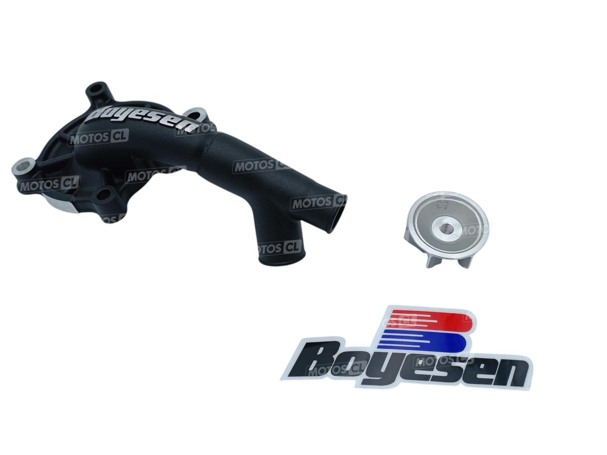 KIT COUVERCLE POMPE À EAU ET HÉLICE SUPERCOOLER EN ALUMINIUM HONDA CRF250R 2018 À 2025-CRF250R WE 2025-CRF250RX ENDURO 2019 À 2025 BOYESEN / RBWPK-07CB
