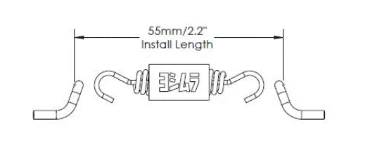 RESSORT D'ÉCHAPPEMENT YOSHIMURA COURT EN INOX POUR SILENCIEUX OU COLLECTEUR LONGUEUR 46MMM / RYRACE-SPX-2