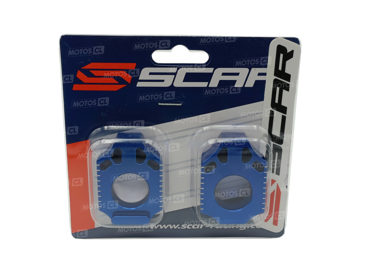 TENDEURS DE CHAÎNE SCAR EN ALU ANODISÉ BLEU FANTIC XX125-XE125-XX250 ET YAMAHA 125YZ-250YZ-250YZX-250YZF-250YZFX-450YZF-450YZFX-WR250F-WR250R-WR250X-WR450F / RSAB100