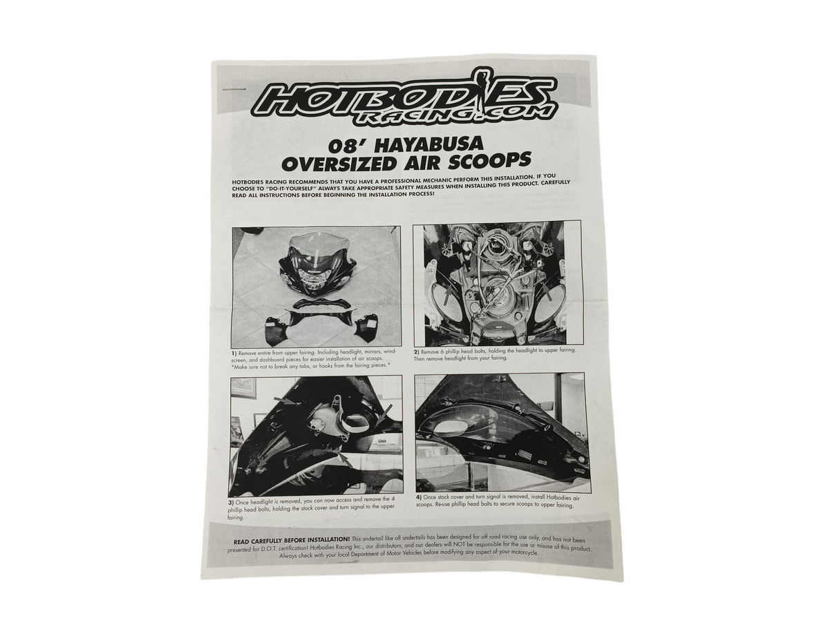 PRISE D'AIR SUZUKI HAYABUSA 1300GSXR 2008 À 2016 TRANSPARANT FUMÉ HOTBODIES / RH0521-0672