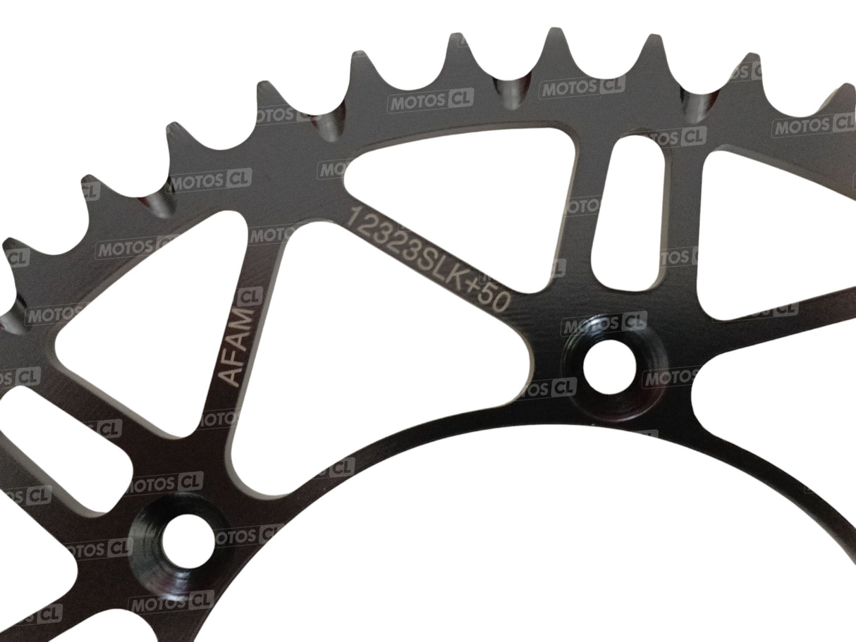 COURONNE AFAM ACIER SLK+ ANTI-BOUE 520 OFF ROAD 50 DENTS FANTIC-GASGAS-HONDA-RIEJU-YAMAHA / RA12323SLK+50