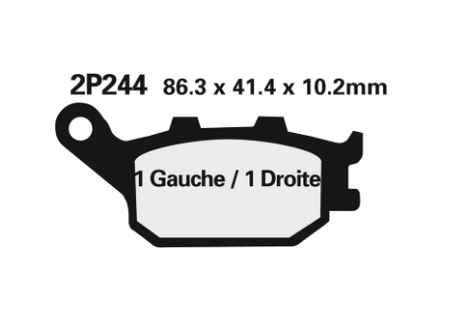 PLAQUETTES DE FREIN ARRIÈRE NISSIN HONDA-KAWASAKI-SUZUKI-VOGE-YAMAHA / RN2P-244ST
