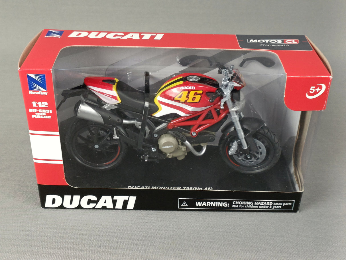 MINIATURE MOTO DUCATI MONSTER 796 ROSSI N°46 1/12ÈME / RN085-57513