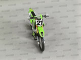 MINIATURE MOTOCROSS KAWASAKI KXF 450 N°21 JASON ANDERSON 1/12ÈME / RN085-58413