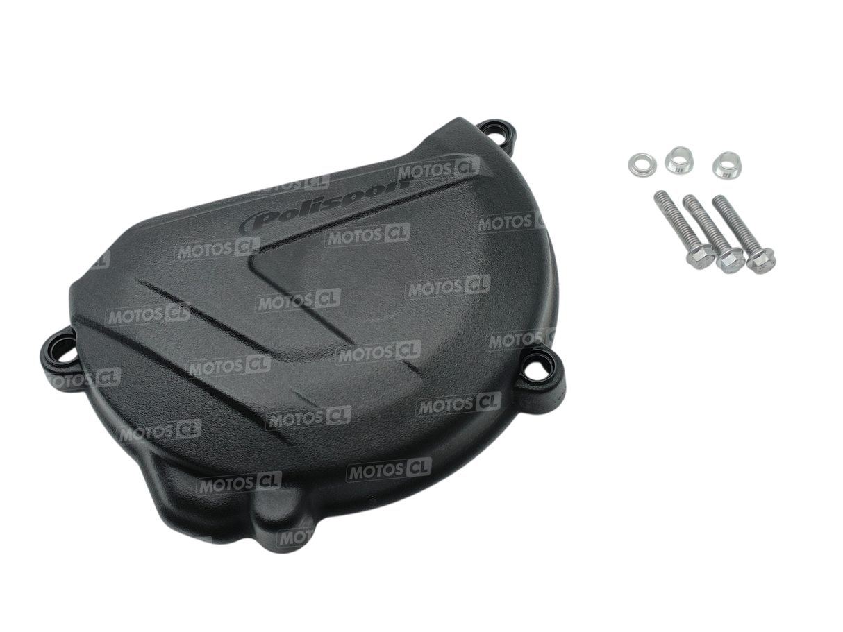 PROTECTION CARTER D'EMBRAYAGE NOIR À VISSER POLISPORT POUR YAMAHA 250YZ 2000 À 2026 ET 250YZ-X 2016 À 2024 / RP8463700001