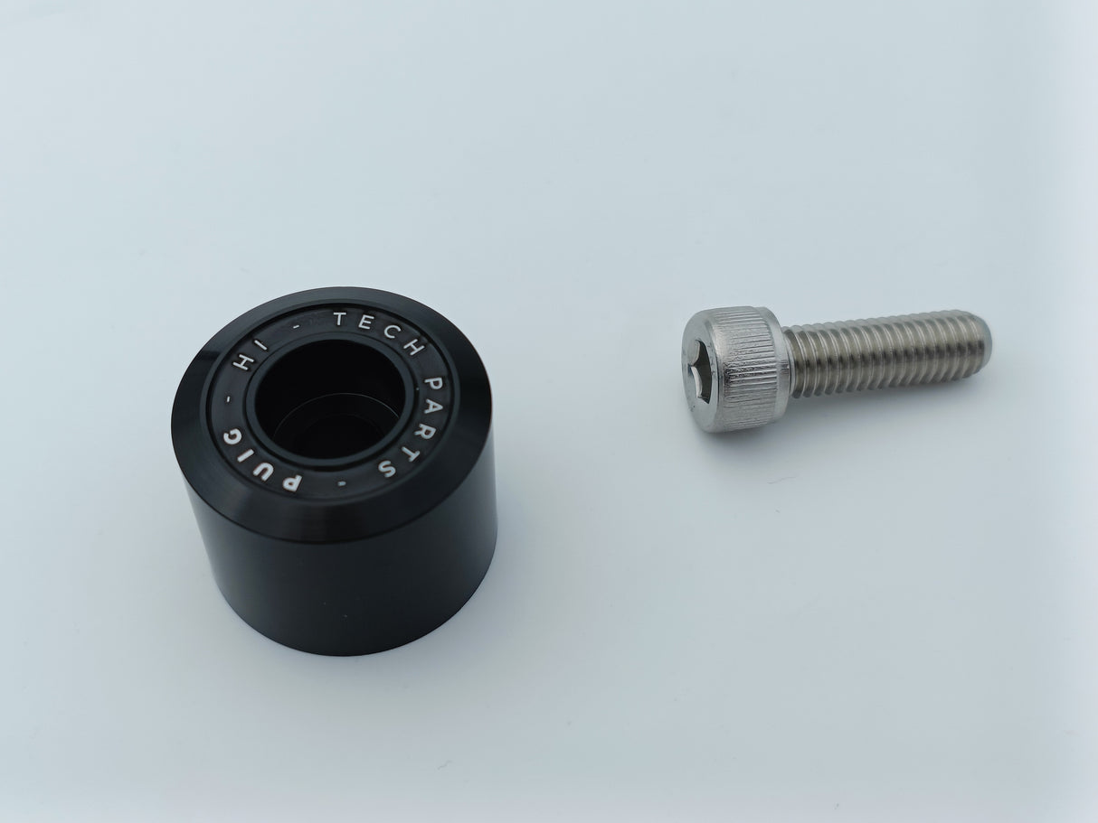 EMBOUT DE GUIDON KAWASAKI ALU PUIG NOIR POUR MONTAGE RÉTROVISEUR OU PROTECTION LEVIER / RP9584N