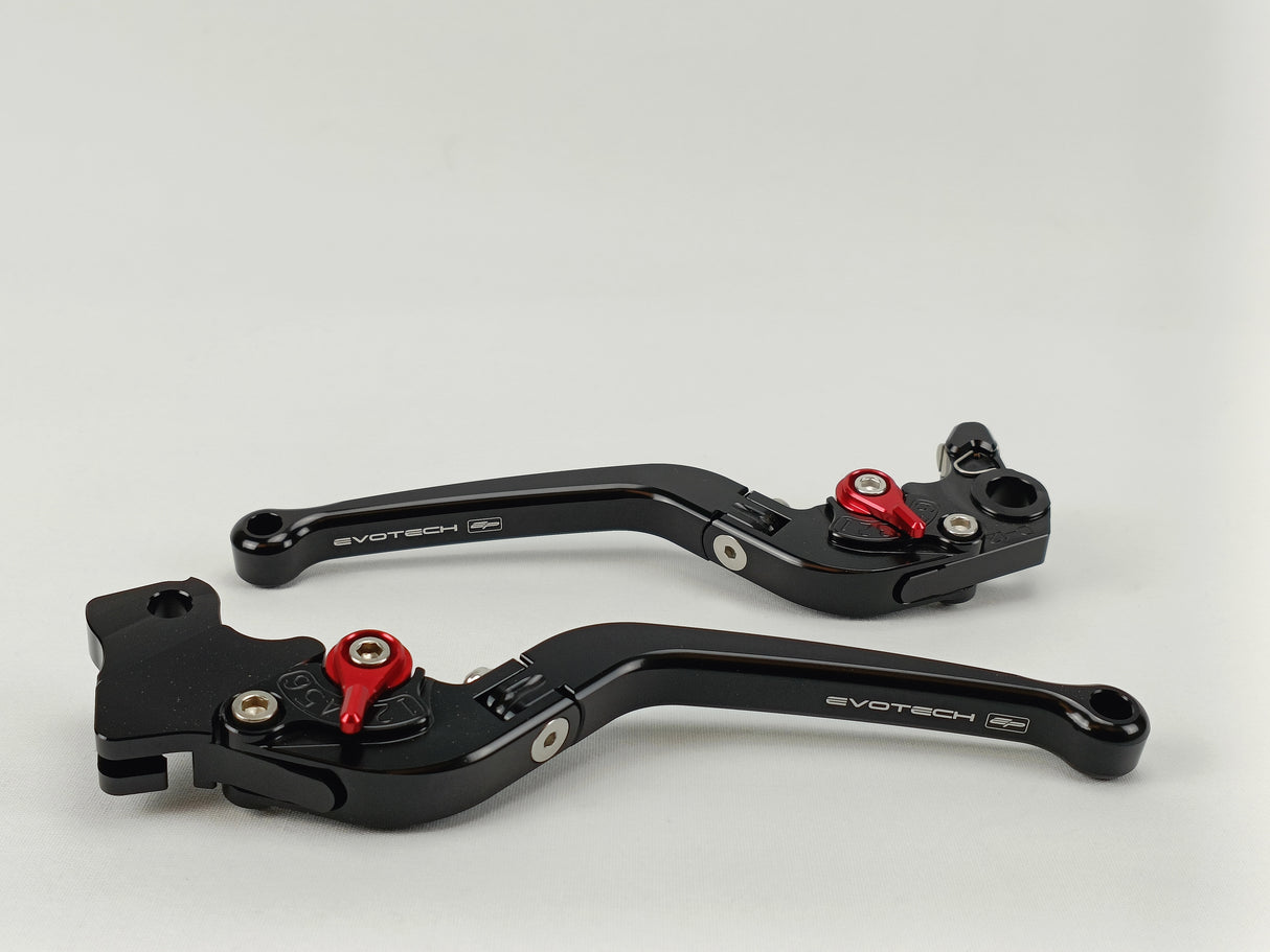 LEVIERS ALU TAILLÉ MASSE REPLIABLES RÉGLABLES NOIR, MOLETTES ROUGE 797-821 MONSTER 2018 À 2020 ET SCRAMBLER DÉSERT SLED 2017 À 2018 EVOTECH-PERFORMANCE / PRN002764-4798