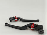 LEVIERS ALU TAILLÉ MASSE REPLIABLES RÉGLABLES NOIR, MOLETTES ROUGE 797-821 MONSTER 2018 À 2020 ET SCRAMBLER DÉSERT SLED 2017 À 2018 EVOTECH-PERFORMANCE / PRN002764-4798