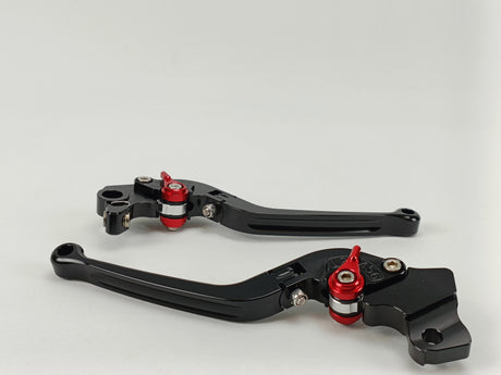 LEVIERS ALU TAILLÉ MASSE REPLIABLES RÉGLABLES NOIR, MOLETTES ROUGE 797-821 MONSTER 2018 À 2020 ET SCRAMBLER DÉSERT SLED 2017 À 2018 EVOTECH-PERFORMANCE / PRN002764-4798