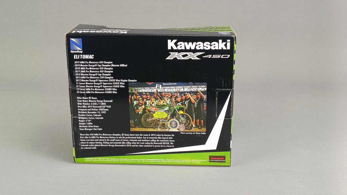 MINIATURE MOTOCROSS  KAWASAKI KXF450 N°3 ELI TOMAC 1/12ÈME / RN085-58113