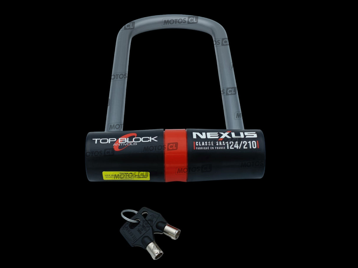 ANTIVOL U NEXUS 124/210 Ø16MM UNIVERSEL ET HONDA-PIAGGIO-KAWASAKI-SUZUKI TOP BLOCK CLASSE SRA + CORDON DE RAPPEL OFFERT / RTNEXUS210_V2