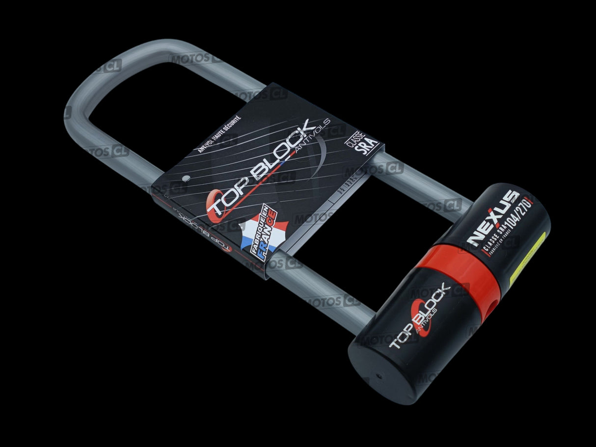 ANTIVOL U NEXUS 104/270 Ø16MM UNIVERSEL ET KAWASAKI-YAMAHA TOP BLOCK CLASSE SRA + CORDON DE RAPPEL OFFERT / RTNEXUS104/270_V2