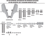 SUPPORT TOP CASE GIVI NORDEN 901 2022 À 2024 HUSQVARNA ET 790 ADVENTURE ET 790 ADVENTURE R 2019 À 2020-890 ADVENTURE 2021 KTM / RGSR9430