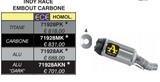 SILENCIEUX ARROW INDY RACE ALU DARK ZX-10R ET ZX-10RR 2021-2024 / 71928AKN