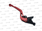 LEVIER DE FREIN SYNTO ABM (BH14) EN ALUMINIUM USINÉ CNC LONG ROUGE RÉGLABLE HOMOLOGUÉ BUELL-KAWASAKI-MZ-SUZUKI-TRIUMPH-YAMAHA / RA100989-H17-V15