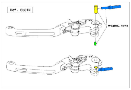 ADAPTATEUR LEVIER D'EMBRAYAGE PUIG 2.0 ET 3.0 EN ALUMINIUM TAILLÉ MASSE POUR BMW / RP6581N
