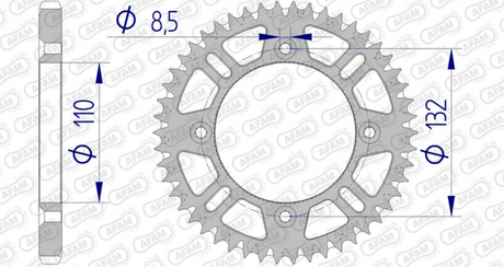 KIT CHAÎNE AFAM 13X49 GASGAS MC85 19/16-HUSQVARNA TC85 19/16-KTM SX85 19/16 COURONNE ALU ANTI-BOUE / RD3026046