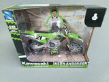 MINIATURE MOTOCROSS KAWASAKI KXF 450 N°21 JASON ANDERSON 1/12ÈME / RN085-58413