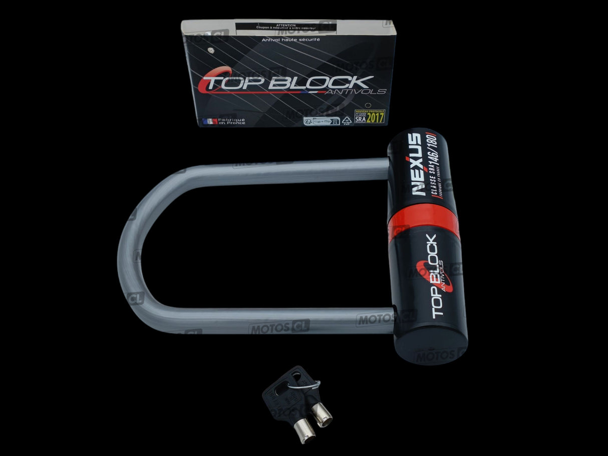 ANTIVOL U NEXUS 146/180 Ø16MM UNIVERSEL ET BMW-YAMAHA TOP BLOCK CLASSE SRA + CORDON DE RAPPEL OFFERT / RTNEXUS180_V2