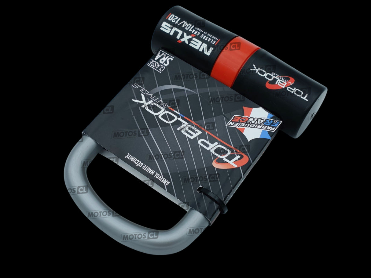 ANTIVOL U NEXUS 104/120 Ø16MM PETIT MODÈLE UNIVERSEL ET RANGEMENT SOUS SELLE HONDA CB1000R TOP BLOCK CLASSE SRA + CORDON DE RAPPEL OFFERT / RTNEXUS120_V2