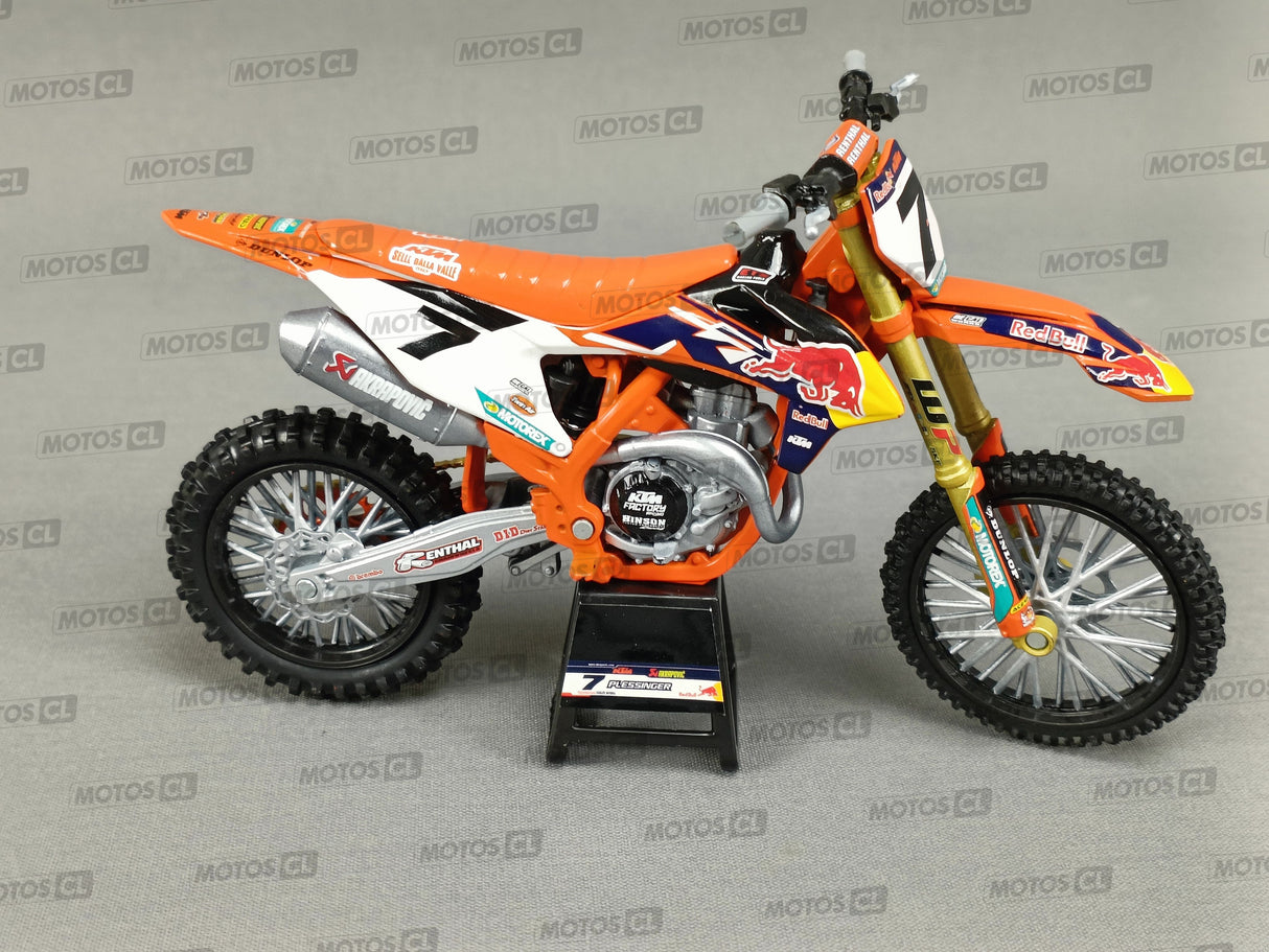 MINIATURE MOTOCROSS KTM 450SX-F FACTORY RACING TEAM 2022 N°7 ARON PLESSINGER 1/12ÈME / RN085-58363