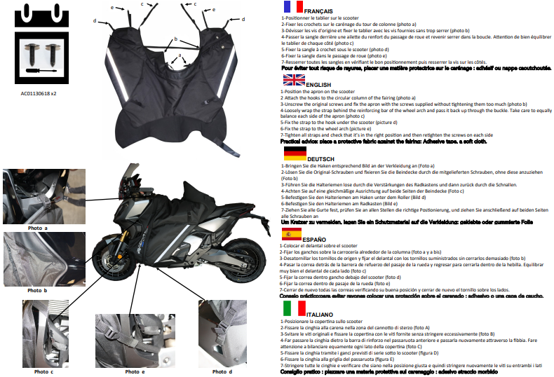 TABLIER BAGSTER WINZIP X-ADV 750 2021 À 2024 HONDA / XTB560