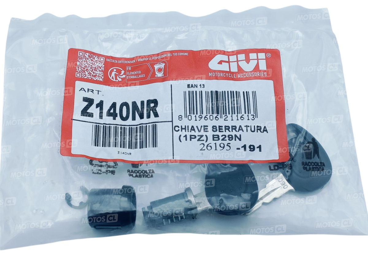 BARILLET ET CLÉS POUR TOP CASE ET VALISE GIVI / RGZ140NR
