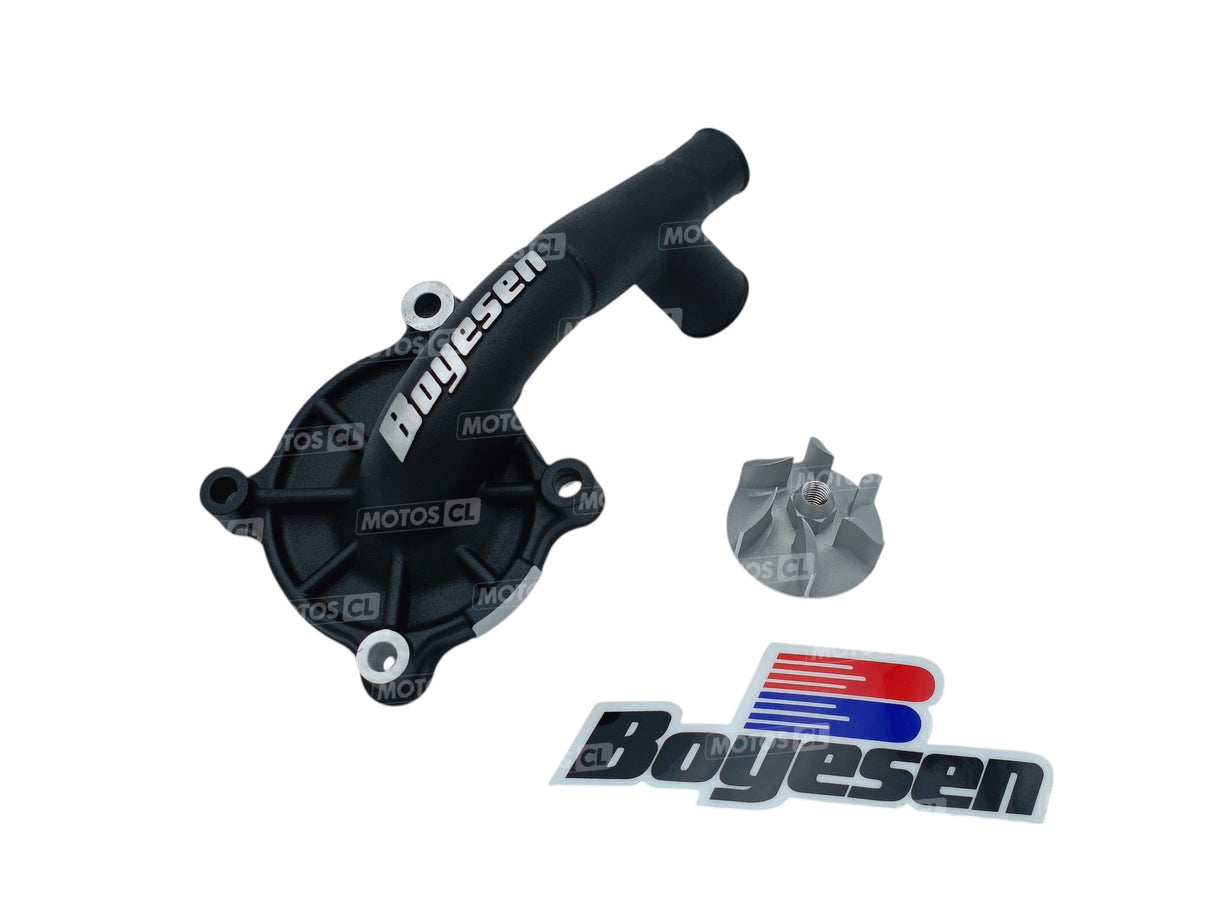 KIT COUVERCLE POMPE À EAU ET HÉLICE SUPERCOOLER EN ALUMINIUM HONDA CRF250R 2018 À 2025-CRF250R WE 2025-CRF250RX ENDURO 2019 À 2025 BOYESEN / RBWPK-07CB