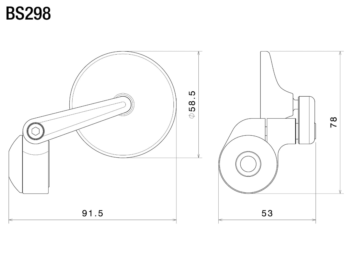 RÉTROVISEUR EMBOUT DE GUIDON EN ALU RIZOMA "O-EDGE" Ø56 ANODISÉ NOIR / RRBS298B