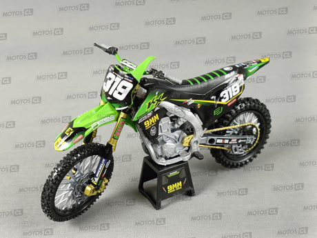 MINIATURE MOTOCROSS KAWASAKI KXF 250 BUB RACING N°319 QUENTIN MARC PRUNIÈRE 1/12ÈME / RN085-58183