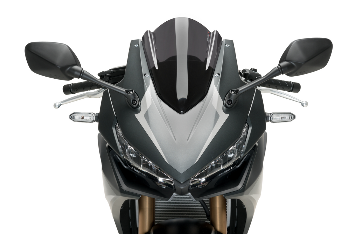 BULLE CBR500R 2019-2025 DOUBLE COURBURE Z RACING HOMOLOGUÉ NOIR CLAIR PUIG / RP3613F