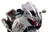 BULLE HAYABUSA GSX-R1300 SUZUKI 2021-2024 DOUBLE COURBURE Z-RACING +6CM HOMOLOGUÉ FUMÉ CLAIR "GRIS" PUIG / RP21138H