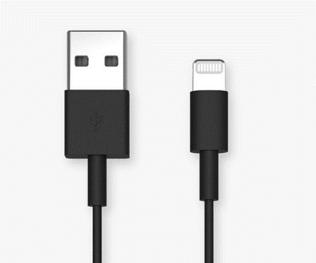 CÂBLE USB-A VERS LIGHTNING QUAD LOCK® POUR iPHONE LONGUEUR 20CM / QLA-USB-20L